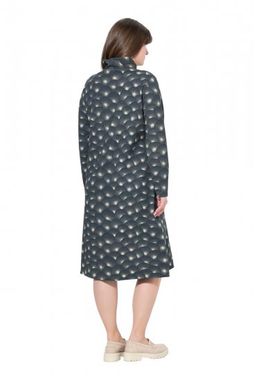 Ulla Popken 843506 Bedrukte sweatjurk Zwart - Sweatjurken - 