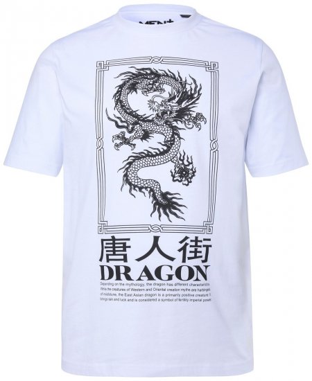 Men+ 299 T-shirt Draak Wit - T-shirts - Grote Maten T-shirts Heren