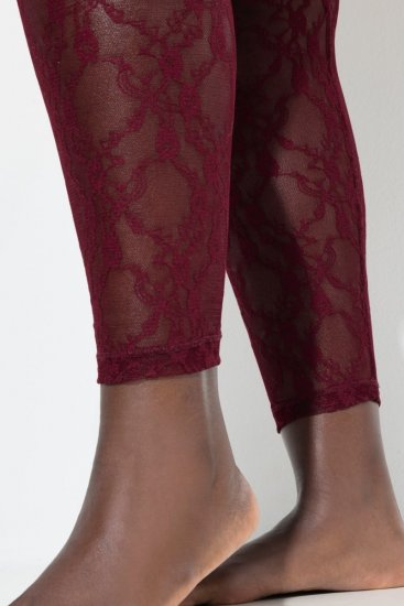 Ulla Popken 844543 Panty met kant Wijnrood - Panty's & sokken - 