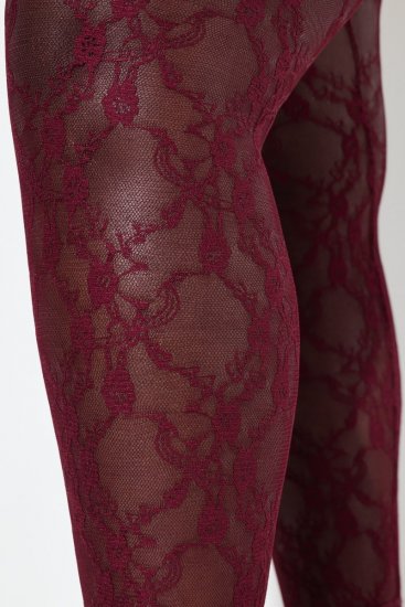 Ulla Popken 844543 Panty met kant Wijnrood - Panty's & sokken - 