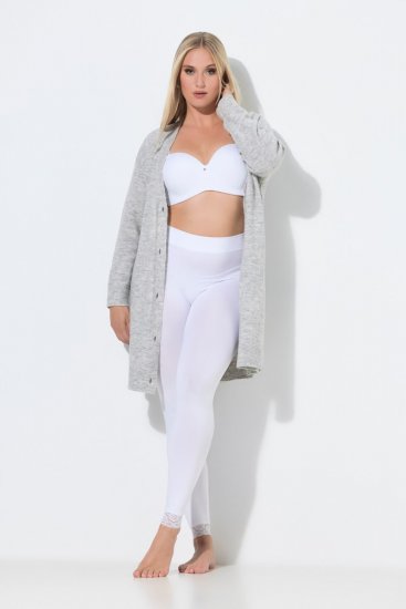 Ulla Popken 844563 Panty legging met kant Wit - Panty's & sokken - 