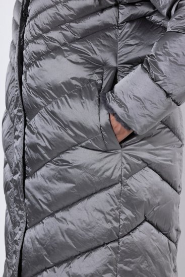 Ulla Popken 844764 HYPRAR gewatteerde jas met metallic glans Antraciet - Jassen - Jassen in grote maten