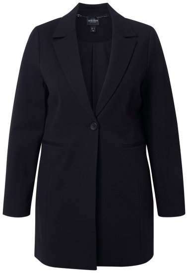 Ulla Popken 844842 Jersey blazer Zwart - Blazers - Blazers in grote maten voor dames
