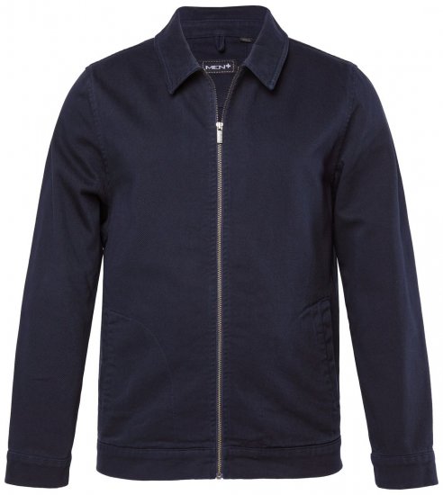 Men+ 876 Spijkerjas met rits Donkerblauw - Jassen - Grote Maten Herenjassen