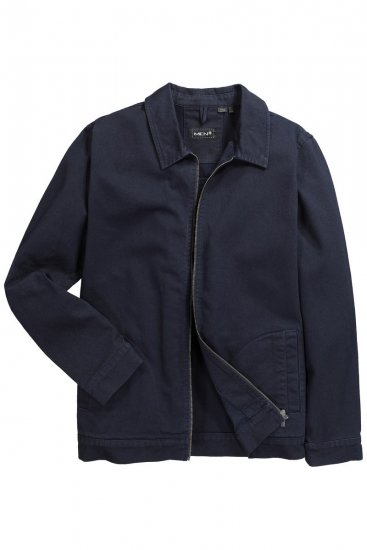 Men+ 876 Spijkerjas met rits Donkerblauw - Jassen - Grote Maten Herenjassen