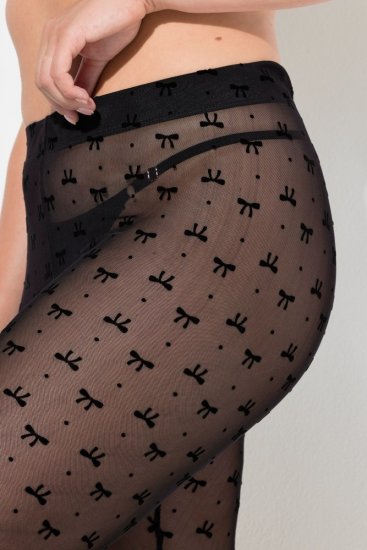 Ulla Popken 844970 Bedrukte panty legging Zwart - Panty's & sokken - 