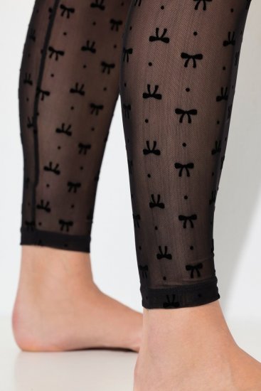 Ulla Popken 844970 Bedrukte panty legging Zwart - Panty's & sokken - 