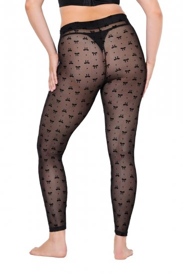 Ulla Popken 844970 Bedrukte panty legging Zwart - Panty's & sokken - 