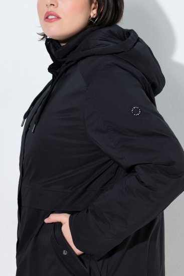 Ulla Popken 845111 Parka Zwart - Jassen - Jassen in grote maten
