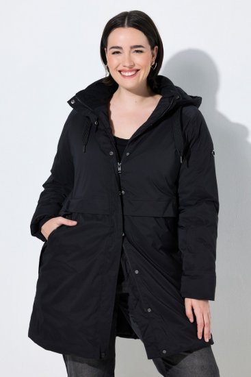 Ulla Popken 845111 Parka Zwart - Jassen - Jassen in grote maten