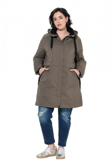 Ulla Popken 845111 Parka Donkergroen - Jassen - Jassen in grote maten