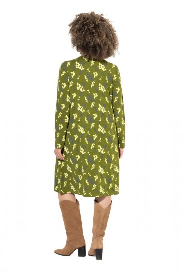 Ulla Popken 845190 Gebloemde jersey jurk Turquoise - Jersey jurken - 