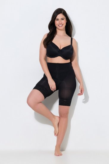 Ulla Popken 845319 Anti-schuur shorts met kant Zwart - Anti-schuur shorts - 