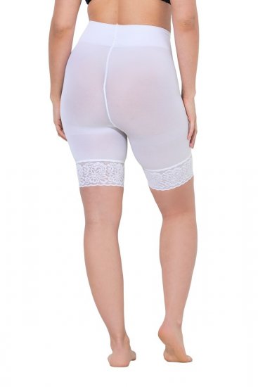 Ulla Popken 845319 Anti-schuur shorts met kant Wit - Anti-schuur shorts - 