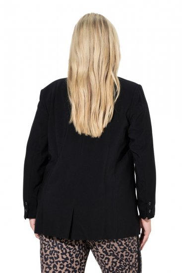 Ulla Popken 845336 Oversized stretch blazer met twee knopen Zwart - Blazers - Blazers in grote maten voor dames