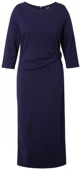 Ulla Popken 845705 Jersey jurk Donkerblauw - Midi jurken - Midi jurken in grote maten