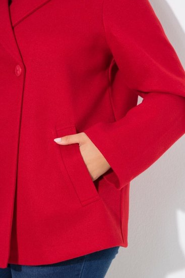 Ulla Popken 846021 Fleece jas Rood - Jassen - Jassen in grote maten
