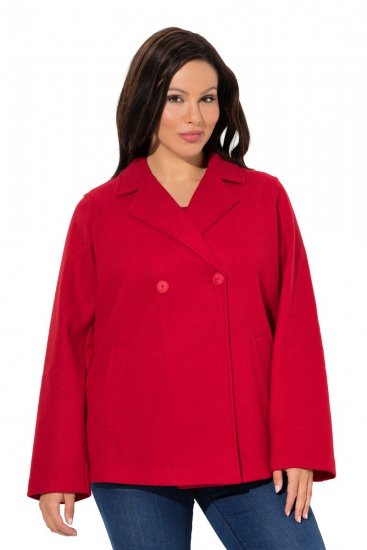 Ulla Popken 846021 Fleece jas Rood - Jassen - Jassen in grote maten