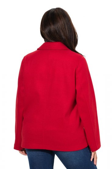 Ulla Popken 846021 Fleece jas Rood - Jassen - Jassen in grote maten