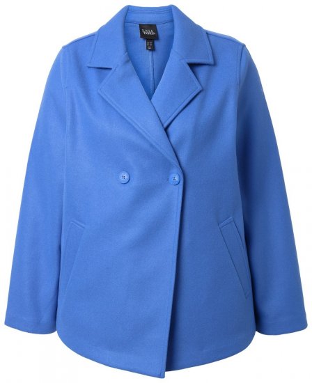 Ulla Popken 846021 Fleece jas Blauw - Jassen - Jassen in grote maten