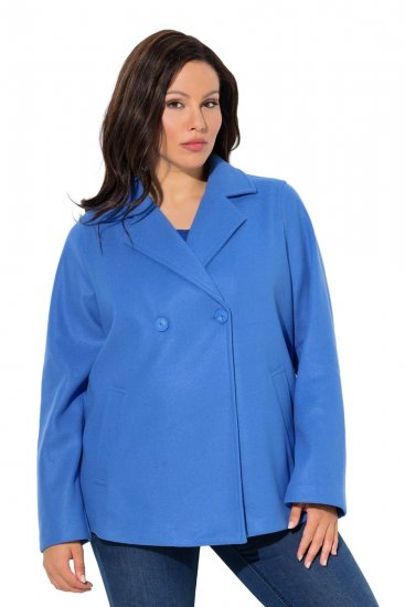 Ulla Popken 846021 Fleece jas Blauw - Jassen - Jassen in grote maten