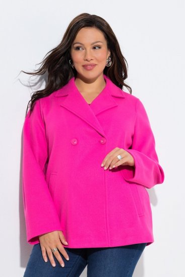 Ulla Popken 846021 Fleece jas Roze - Jassen - Jassen in grote maten