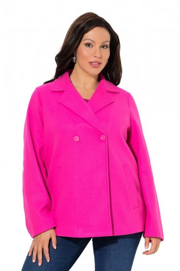 Ulla Popken 846021 Fleece jas Roze - Jassen - Jassen in grote maten