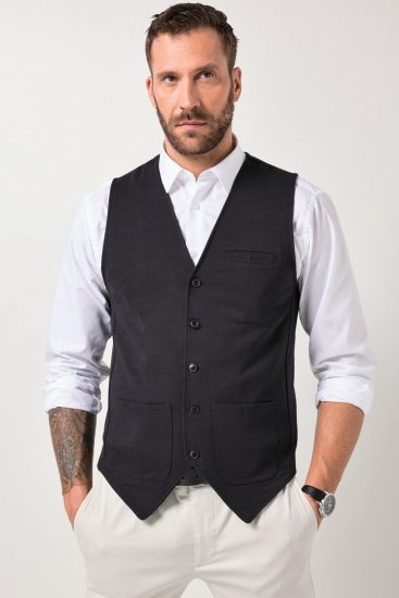 JP1880 846089 Sweat gilet Zwart - Pakken - Grote Maten Kostuum Heren