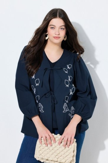Ulla Popken 846197 Jasje Donkerblauw - Jassen - Damesjassen in grote maten