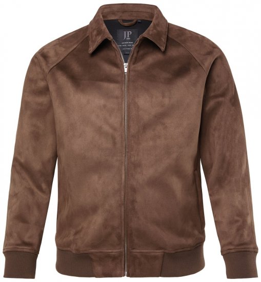 JP1880 846200 Bomberjack in suèdelook Donkerbruin - Jassen - Grote Maten Herenjassen