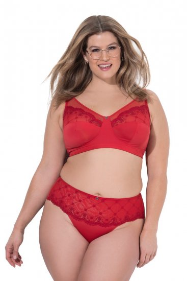Ulla Popken 846235 Hipsters met kant Rood - Slips - 