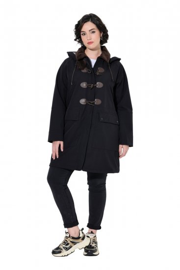 Ulla Popken 846278 Softshell jas Zwart - Jassen - Jassen in grote maten