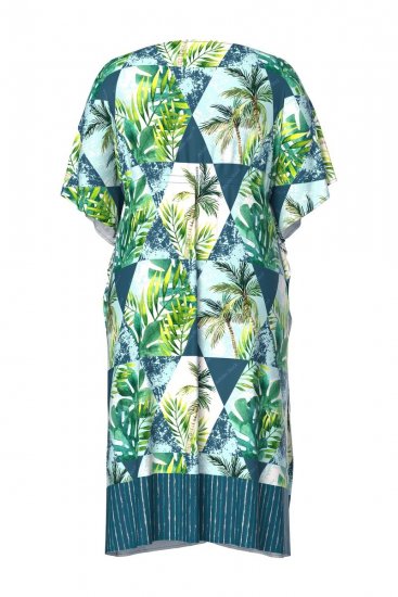 Ulla Popken 846493 Bedrukte jurk Petrol - Kaftans - 