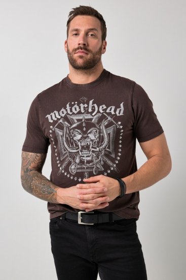 JP1880 Motörhead Soft Jersey Vintage T-Shirt Brown - Band T-shirts - Band T-shirts in grote maten