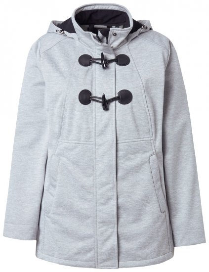 Ulla Popken 846744 Softshell jack Grijs gemêleerd - Jassen - Damesjassen in grote maten