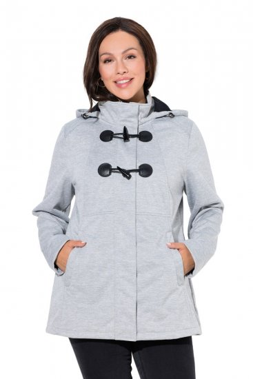Ulla Popken 846744 Softshell jack Grijs gemêleerd - Jassen - Damesjassen in grote maten