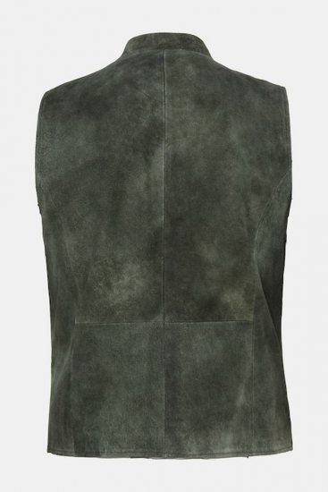 JP1880 846808 Leren gilet van geitensuède Donkerolijf - Trachten & Oktoberfest - Oktoberfest kleding in grote maten (Trachten)