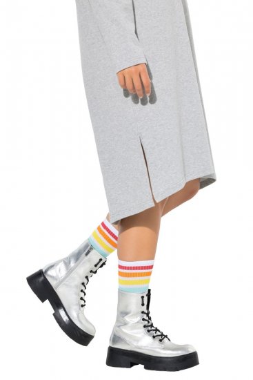 Ulla Popken 846886 Sweatjurk met capuchon Grijs gemêleerd - Sweatjurken - 