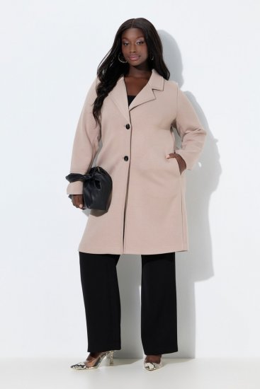 Ulla Popken 846929 Jas Beige - Jassen - Jassen in grote maten