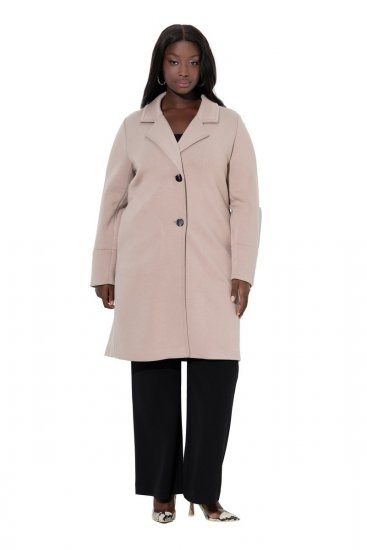 Ulla Popken 846929 Jas Beige - Jassen - Jassen in grote maten