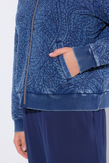 Ulla Popken 847035 Gewatteerd jack Denimblauw - Jassen - Damesjassen in grote maten