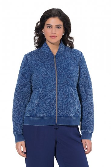 Ulla Popken 847035 Gewatteerd jack Denimblauw - Jassen - Damesjassen in grote maten