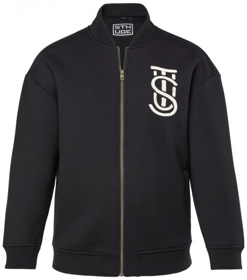 STHUGE 847083 Varsity jack van scubastof Zwart - Jassen - Grote Maten Herenjassen