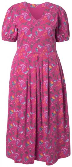 Ulla Popken 847409 Bedrukte maxi-jurk Bessenrood - Maxi jurken - Maxi jurken in grote maten
