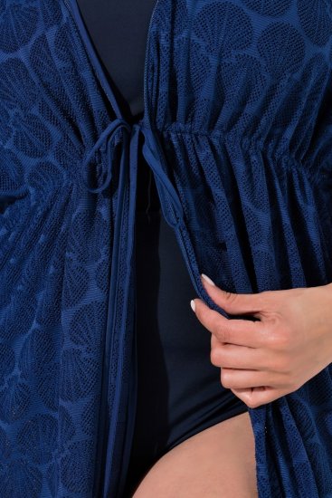 Ulla Popken 847654 Bedrukte jurk Donkerblauw - Kaftans - 