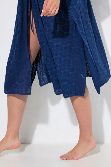 Ulla Popken 847654 Bedrukte jurk Donkerblauw - Kaftans - 