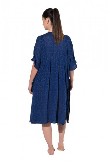 Ulla Popken 847654 Bedrukte jurk Donkerblauw - Kaftans - 