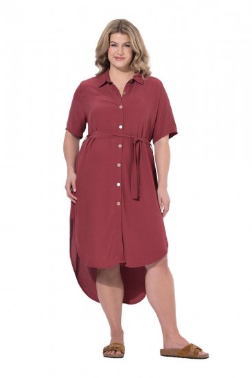 Ulla Popken 847797 Blousejurk Roestrood - Blousejurken - 