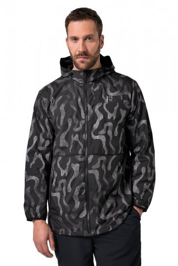 Jay-Pi 847852 Ultralicht outdoorjack met reflectieprint Zwart - Jassen - Grote Maten Herenjassen