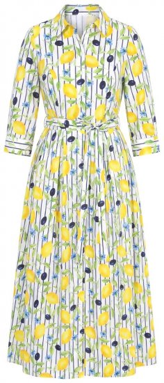 Ulla Popken 848081 Gestreepte blousejurk Wit - Maxi jurken - Maxi jurken in grote maten